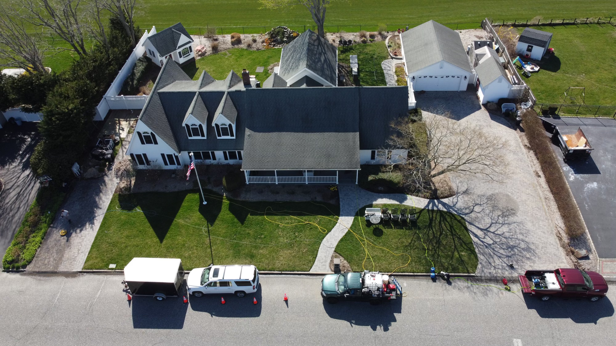 Aerial view of completed project